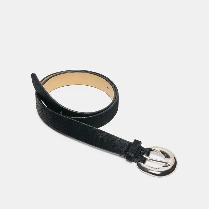 CHUNKY CURVED BUCKLE BELT BLACK