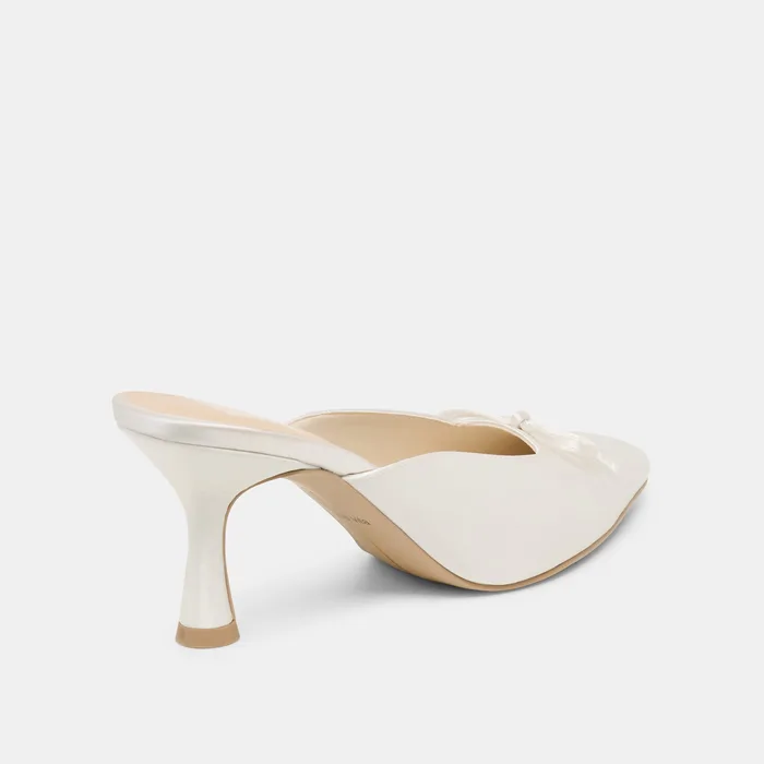 Cleo High Off White Satin Heels — view 6