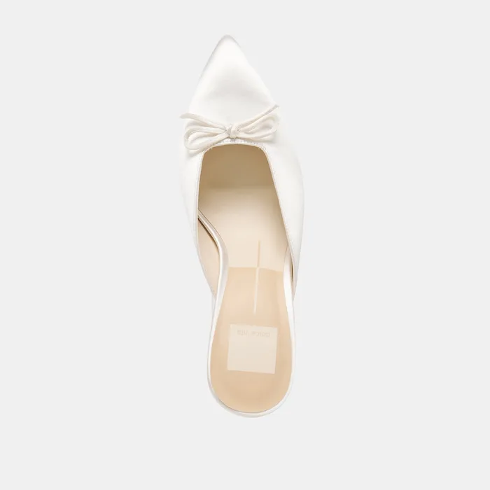 Cleo High Off White Satin Heels — view 11