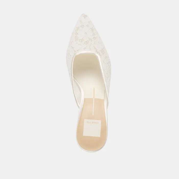 Cleo High True White Lace Heels — view 10