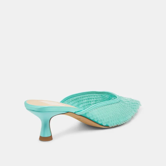 Cleo Sequin Aqua Sequin Heels — view 4