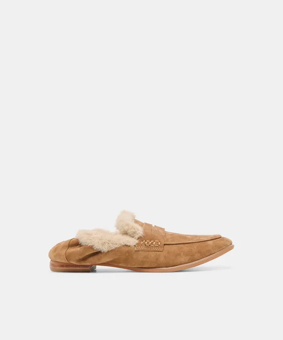 CLOEY PLUSH Lt Brown Suede Loafers — view 2