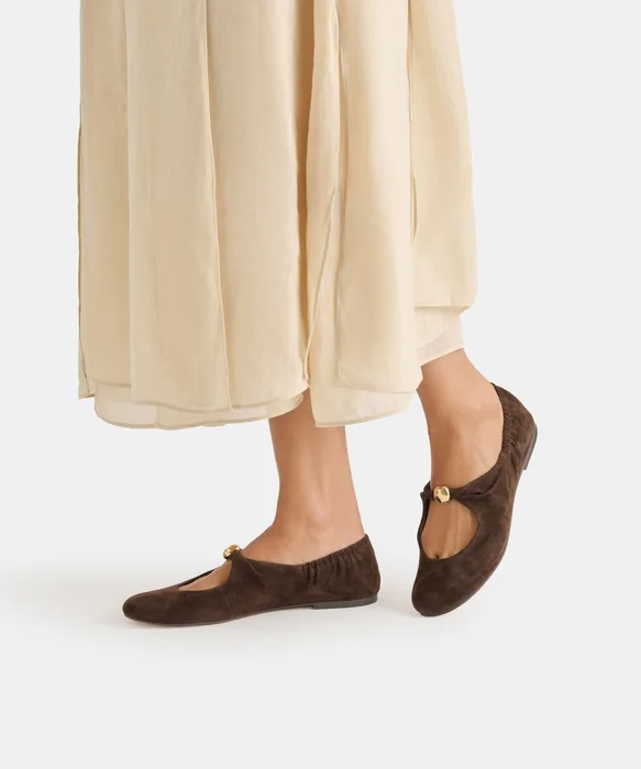 Cornel Dk Brown Suede Flats — view 5