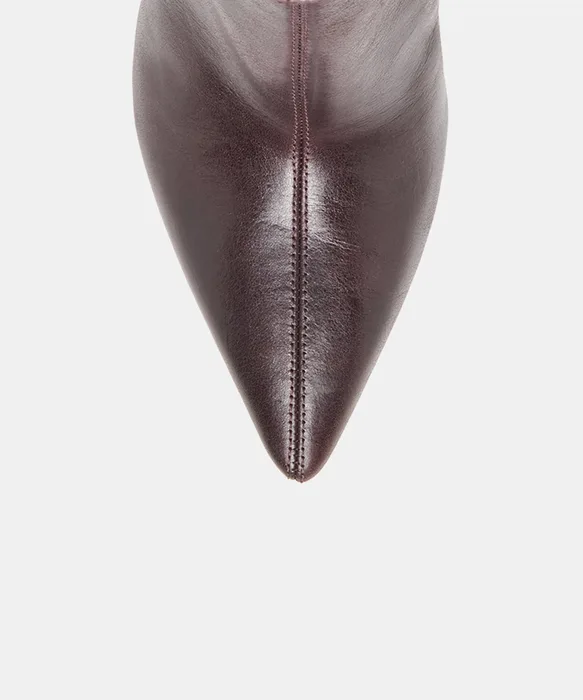 CRUZ Blackberry Leather Sculptural Heeled Booties — view 4