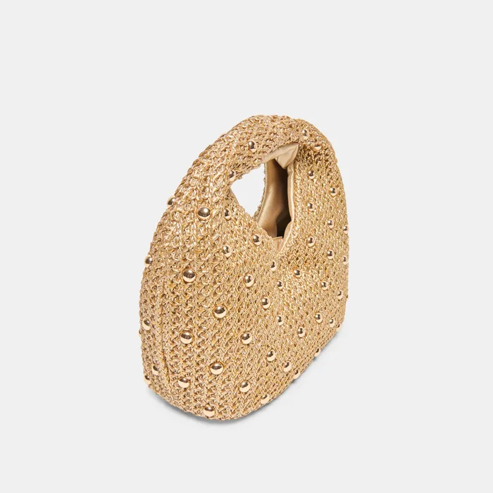 Dahlia Gold Raffia Handbag — view 4