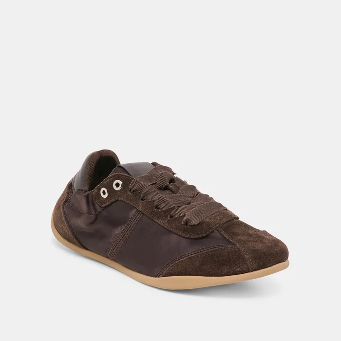 Dakoda Dk Brown Satin Sneakers — view 3