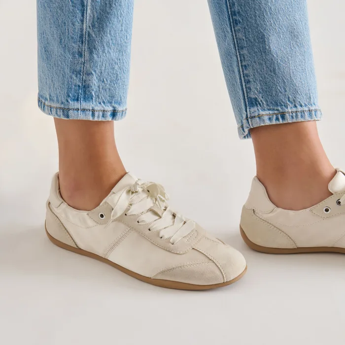 Dakoda Off White Satin Sneakers — view 3