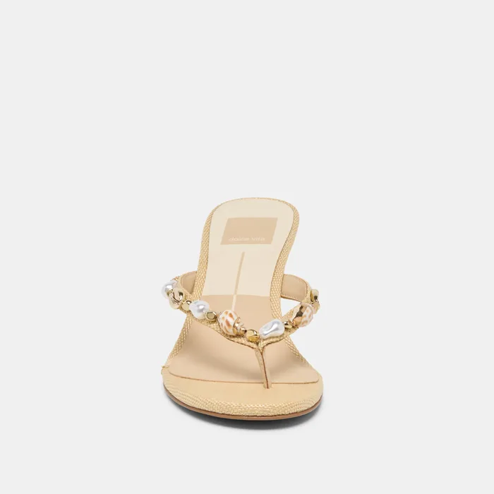 Daksie Lt Natural Raffia Heels — view 8