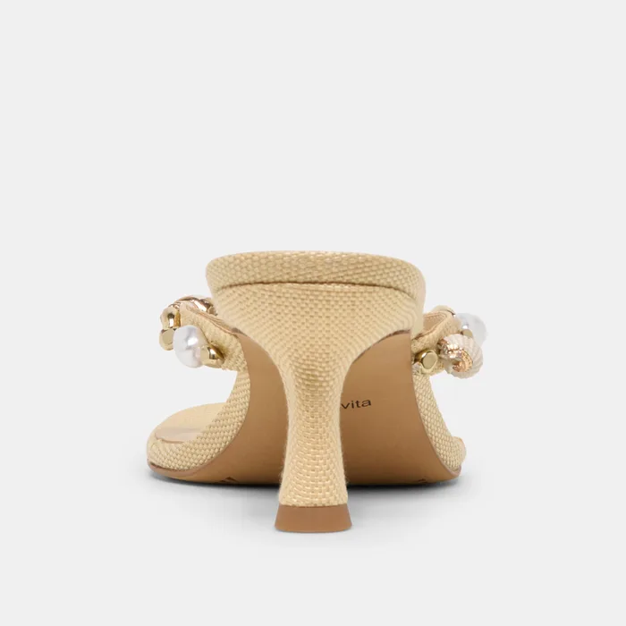 Daksie Lt Natural Raffia Heels — view 9