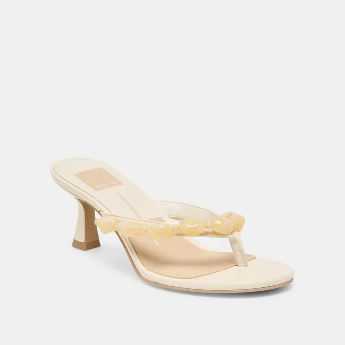 Daksie Off White Leather Heels — view 3