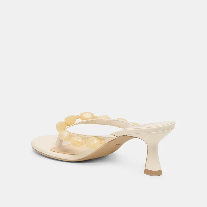 Daksie Off White Leather Heels — view 6