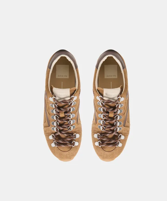 DEACON Lt Brown Suede Lace-Up Sneakers — view 4