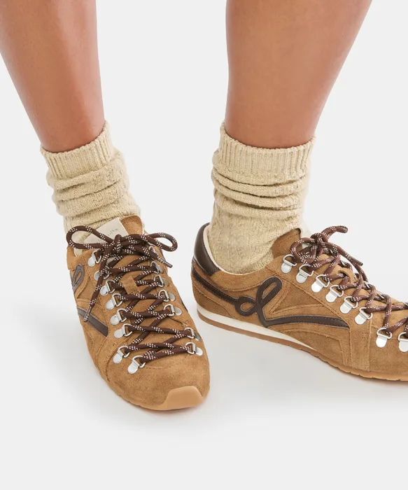 DEACON Lt Brown Suede Lace-Up Sneakers — view 5