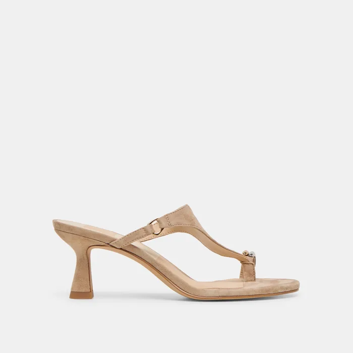 Derrel Camel Suede Heels — view 2