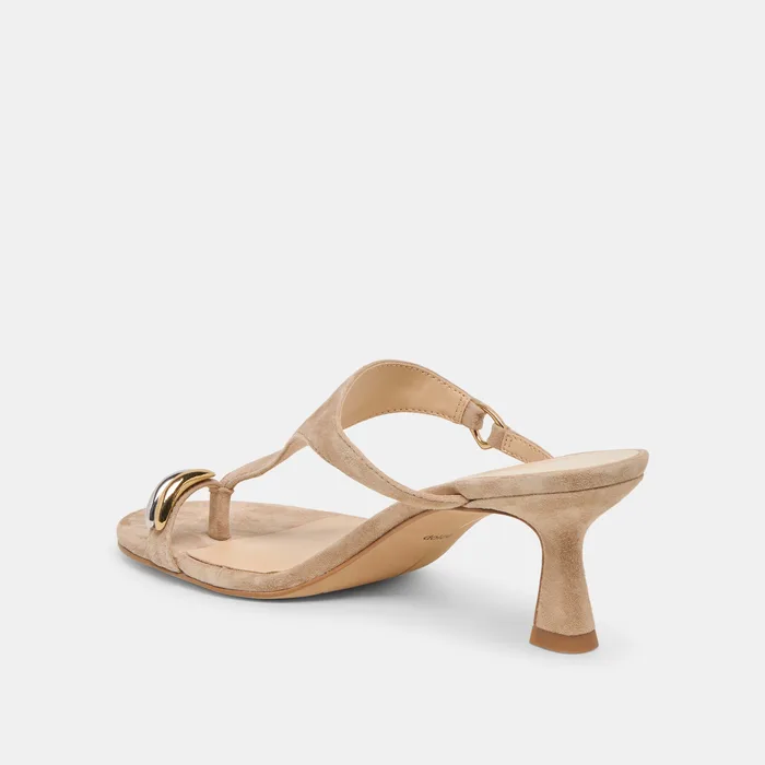 Derrel Camel Suede Heels — view 6