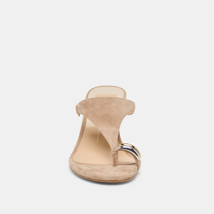 Derrel Camel Suede Heels — view 7