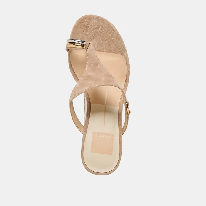 Derrel Camel Suede Heels — view 9