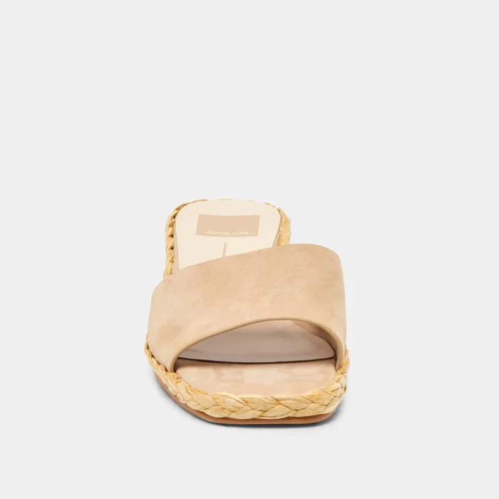 Dixi Wide Camel Suede Sandals — view 7
