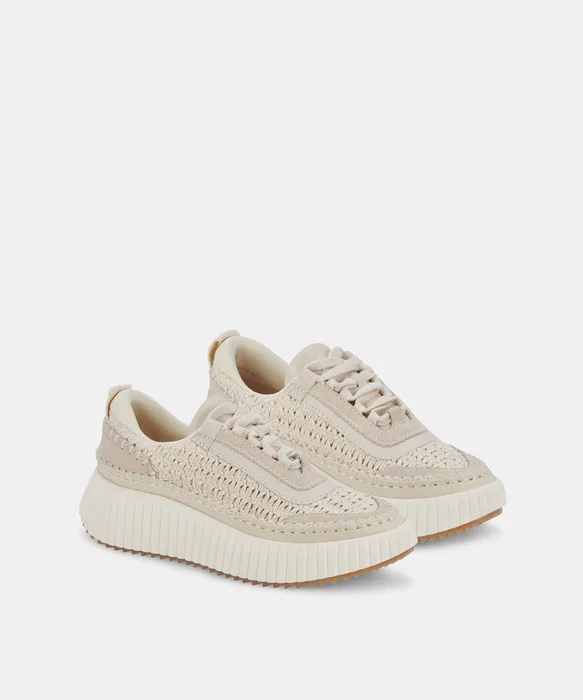 DOLEN Sandstone Knit Platfrom Lace=Up Sneakers — view 3