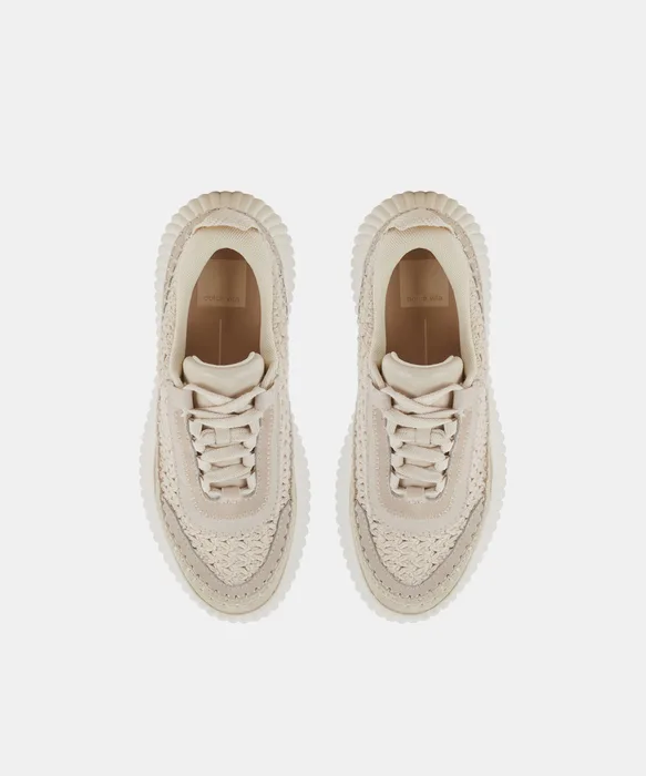 DOLEN Sandstone Knit Platfrom Lace=Up Sneakers — view 5