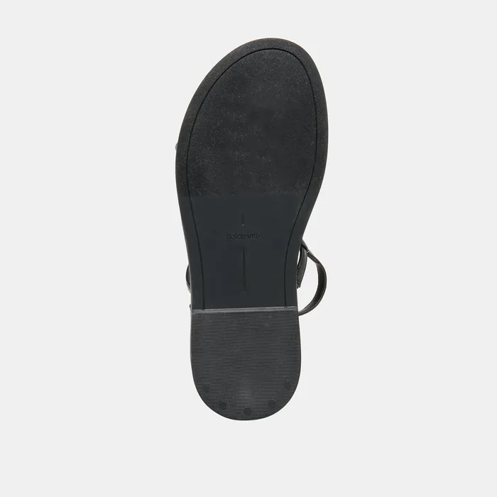 DOM SANDALS BLACK LEATHER