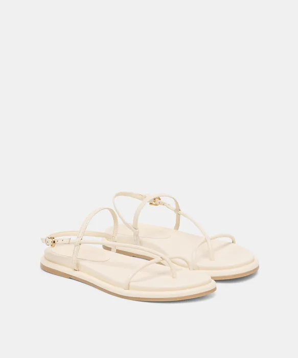 Dom Off White Leather Sandals — view 3