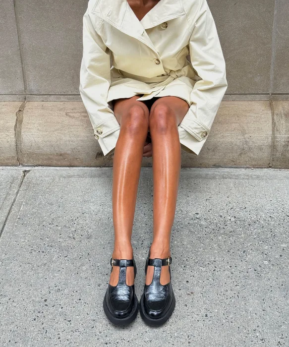 EMILIO FLATS MIDNIGHT CRINKLE PATENT LEATHER — view 4
