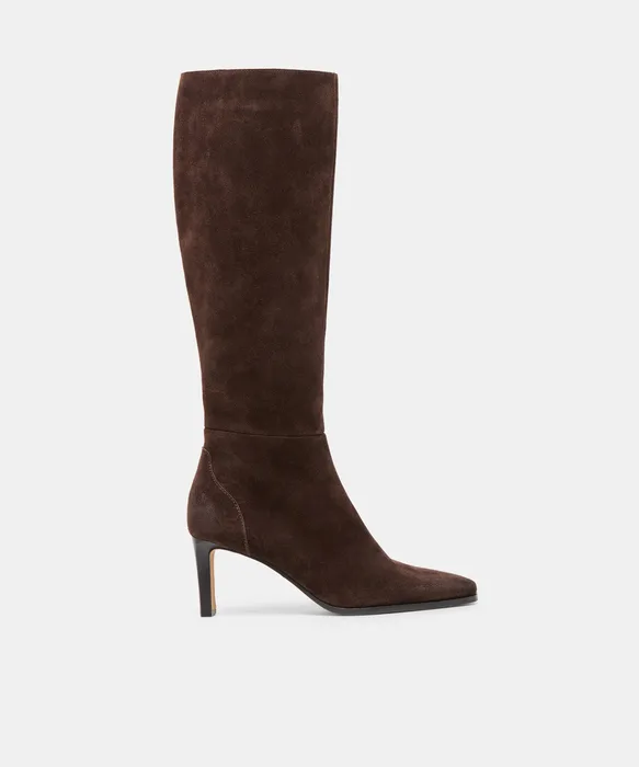 Emmi Dk Brown Suede Boots — view 2