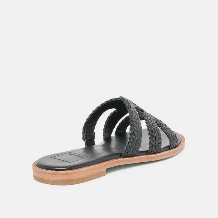 EMON Black Stella Slide Open-Toe Sandals — view 4