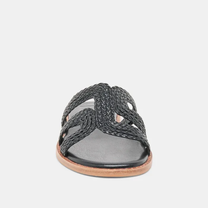 EMON Black Stella Slide Open-Toe Sandals — view 7