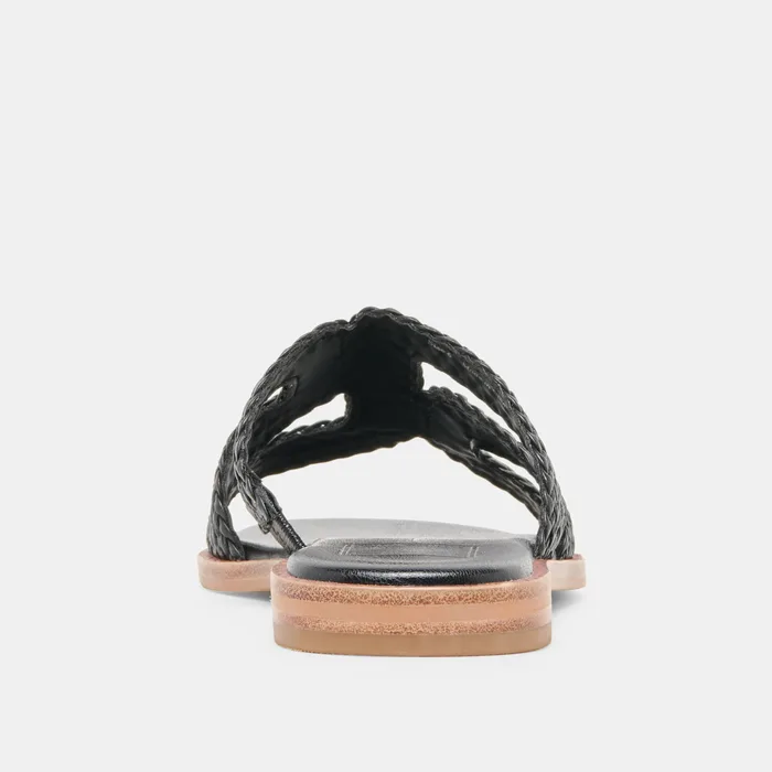 EMON Black Stella Slide Open-Toe Sandals — view 8