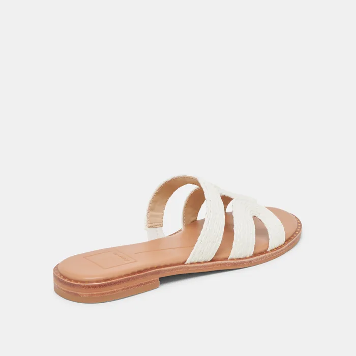 EMON WIDE SANDALS WHITE RAFFIA — view 4