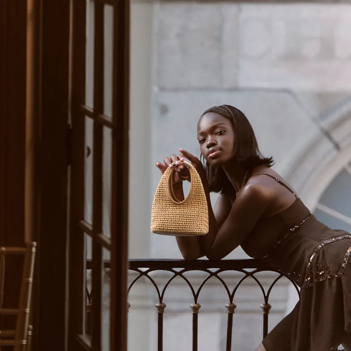 EVELISE Natural Raffia Mini Handbag — view 6