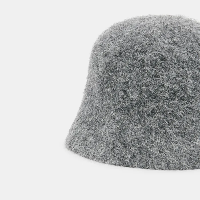 Eyelash Dark Heather Grey Bucket Hat — view 4