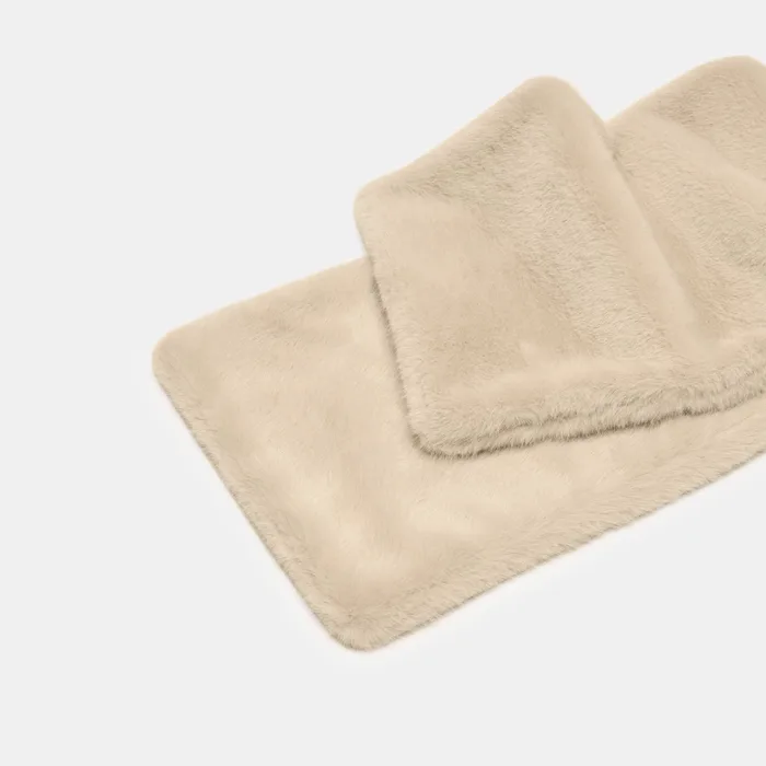 Faux Fur Stone Oblong Pull-Through Scarf — view 3