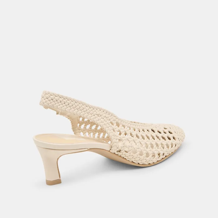 Fawne Creme Woven Stella Heels — view 4