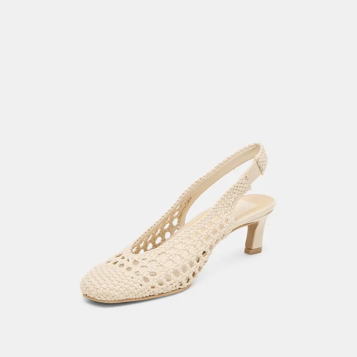 Fawne Creme Woven Stella Heels — view 5