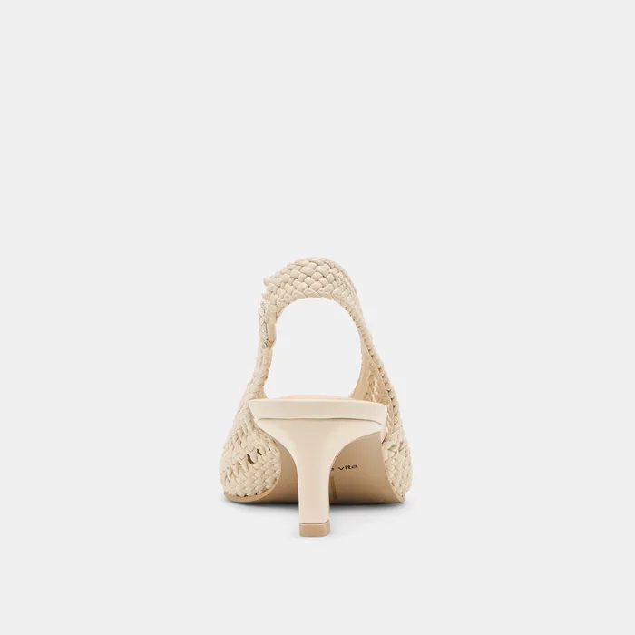 Fawne Creme Woven Stella Heels — view 8