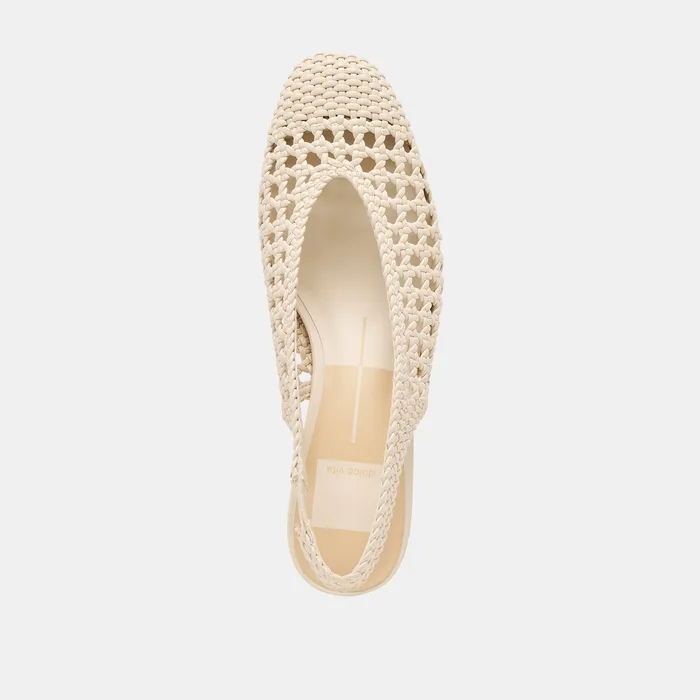 Fawne Creme Woven Stella Heels — view 9