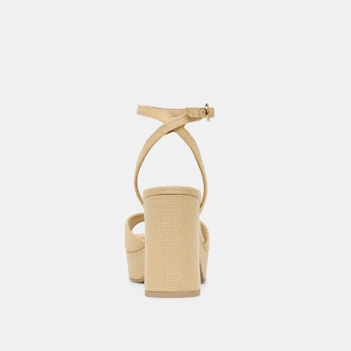 Felica Natural Raffia Heels — view 8