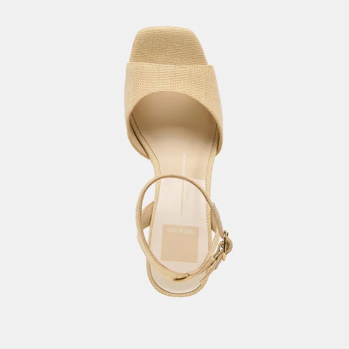 Felica Natural Raffia Heels — view 9