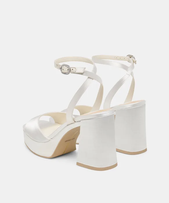 FELICA HEELS WHITE SATIN