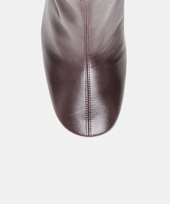 FEYA Black Cherry Leather Block-Heeled Ankle Booties — view 4