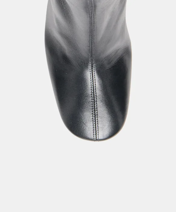 FEYA Black Leather Block-Heeled Ankle Booties — view 4