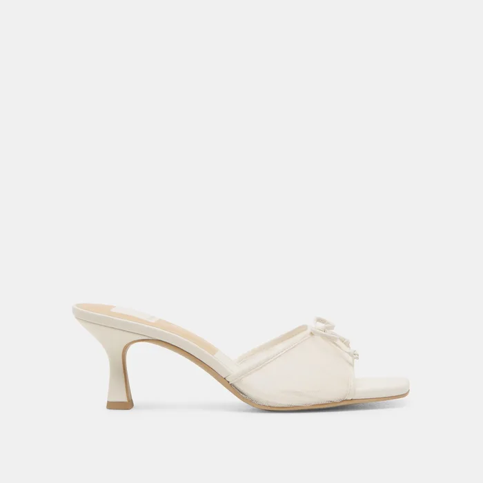 Galen White Tulle Heels — view 2