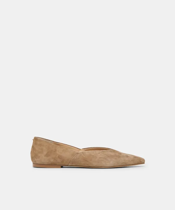 Gema Taupe Suede Flats — view 2