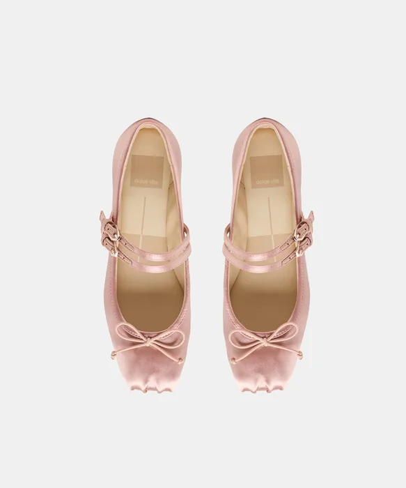 Gibsen Blush Satin Ballet Flats — view 4