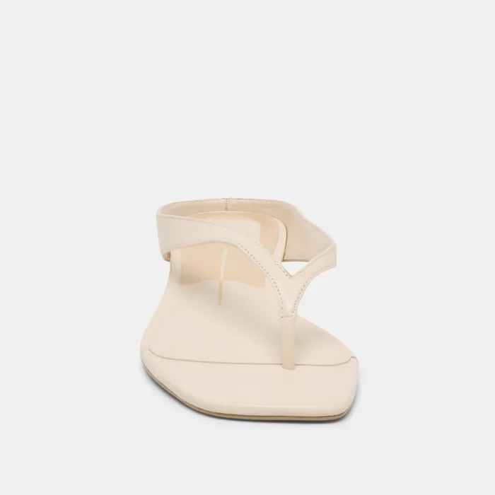 GIZEL Bone Leather Thong Square-Toe Sandals — view 8