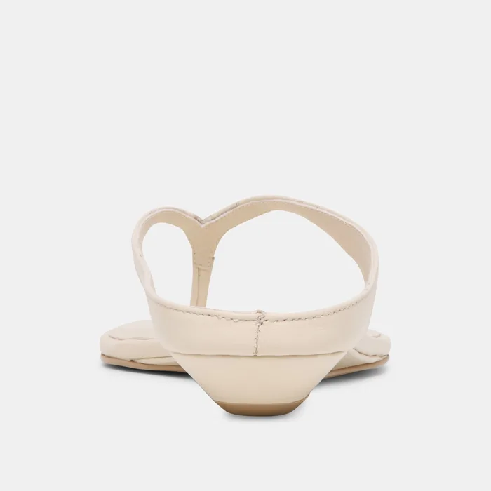GIZEL Bone Leather Thong Square-Toe Sandals — view 9