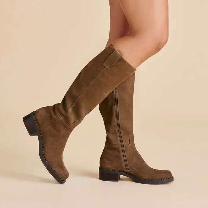 Glory H2O Waterproof Olive Suede Boots — view 5